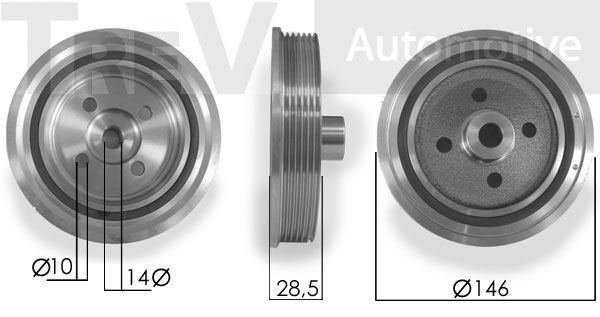 TREVI AUTOMOTIVE Hihnapyörä, kampiakseli PC1119